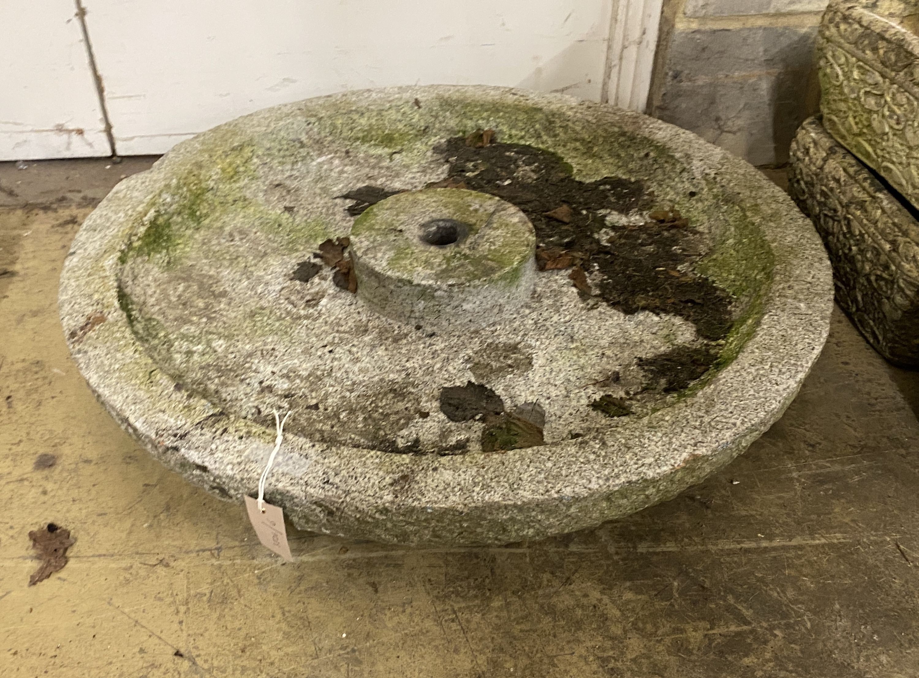 A circular stone fountain head, diameter 80cm
